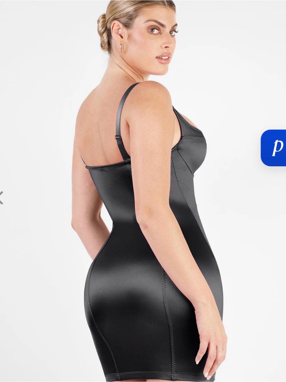 Black Shapewear Scuplting Satin Bustier Mini Dress